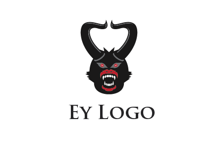 evil face with horns logo