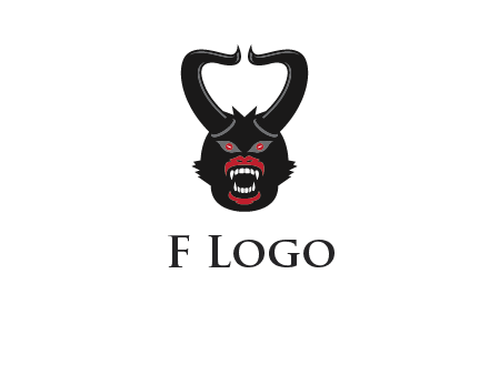 evil face with horns logo