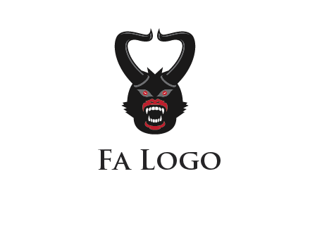 evil face with horns logo