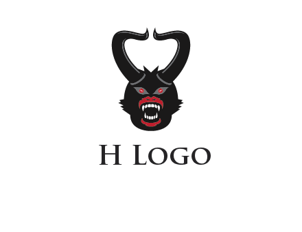 evil face with horns logo