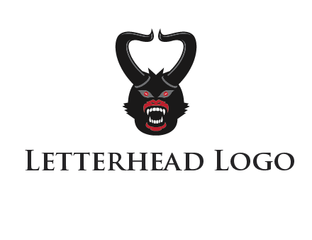 evil face with horns logo