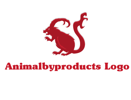 evil monster mouse logo with horns