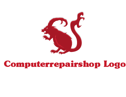 evil monster mouse logo with horns