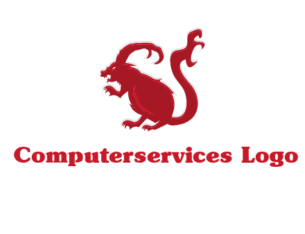 evil monster mouse logo with horns