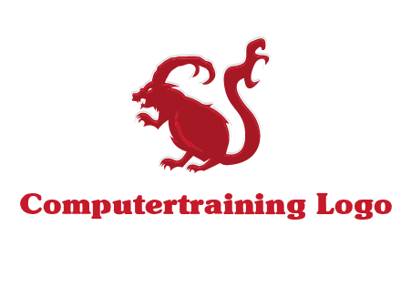 evil monster mouse logo with horns