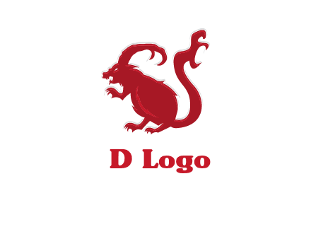 evil monster mouse logo with horns