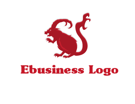 evil monster mouse logo with horns