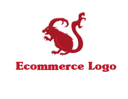 evil monster mouse logo with horns