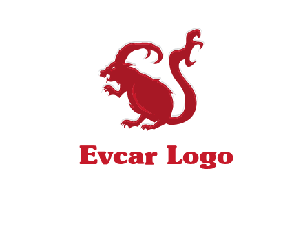 evil monster mouse logo with horns