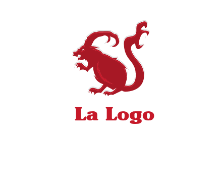 evil monster mouse logo with horns