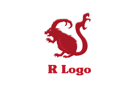 evil monster mouse logo with horns