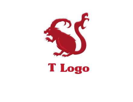 evil monster mouse logo with horns