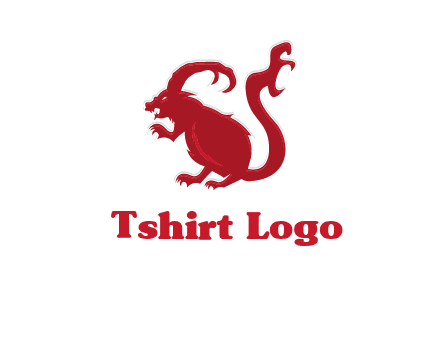 evil monster mouse logo with horns