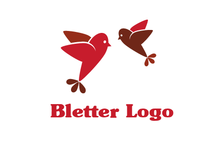 two birds flying logo