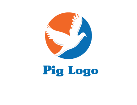 pigeon in circular logo