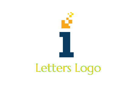 Letter I with pixels logo