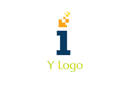 Letter I with pixels logo