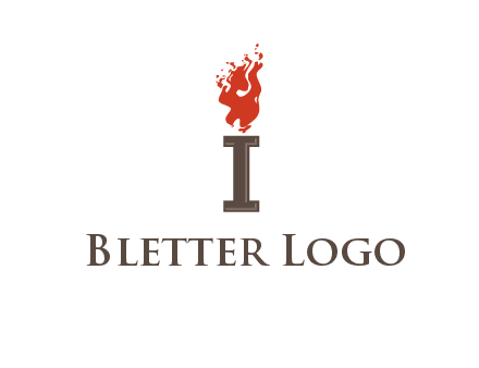 letter I with flames logos