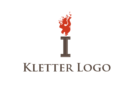 letter I with flames logos