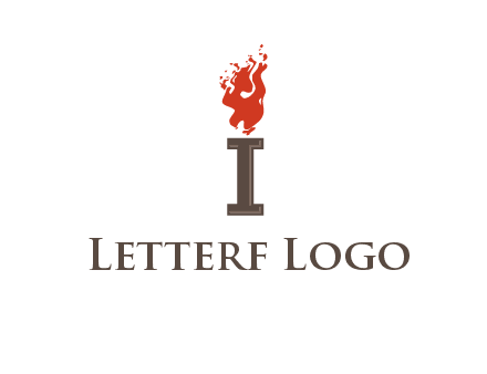 letter I with flames logos