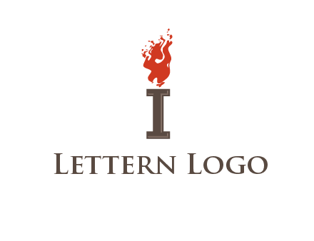 letter I with flames logos