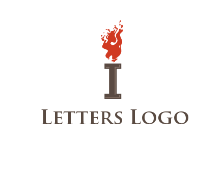 letter I with flames logos