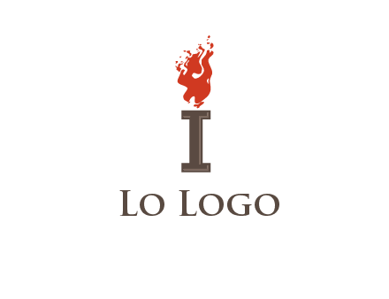 letter I with flames logos