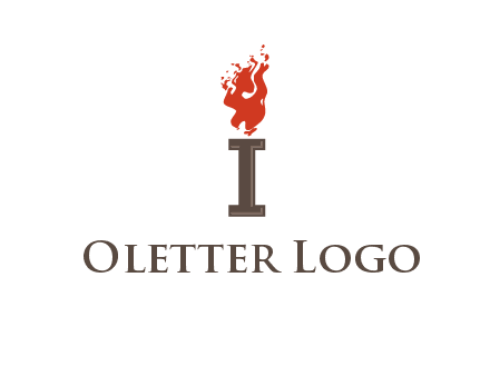 letter I with flames logos