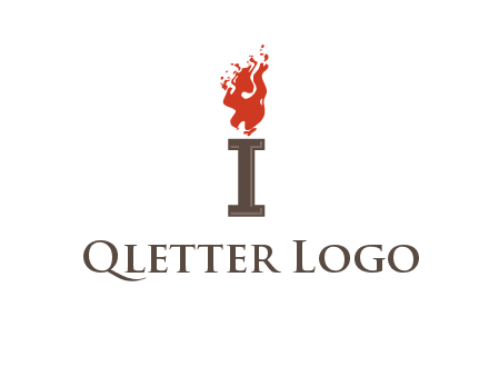 letter I with flames logos