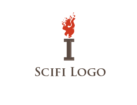 letter I with flames logos