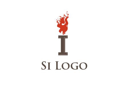 letter I with flames logos