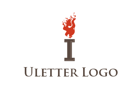 letter I with flames logos