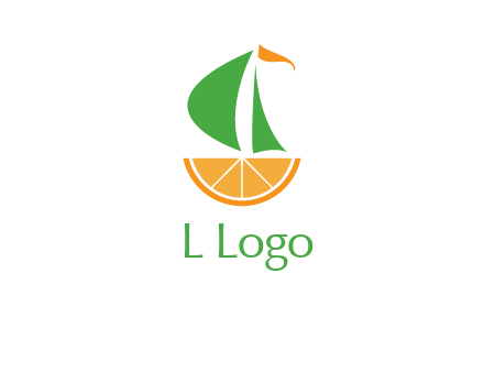 sailing ship with orange travel logo