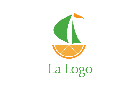 sailing ship with orange travel logo