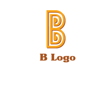 abstract blocky letter B