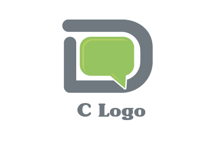 Chat icon in Letter D logo