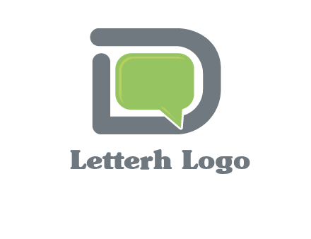 Chat icon in Letter D logo