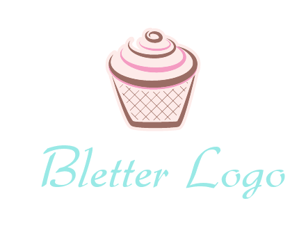 cupcake with swirl cream logo icon