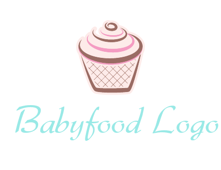 cupcake with swirl cream logo icon