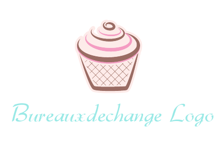 cupcake with swirl cream logo icon