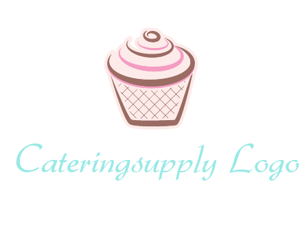 cupcake with swirl cream logo icon