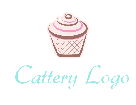 cupcake with swirl cream logo icon