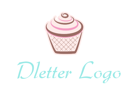 cupcake with swirl cream logo icon