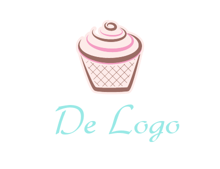 cupcake with swirl cream logo icon