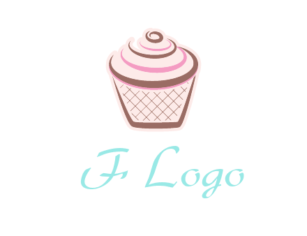 cupcake with swirl cream logo icon