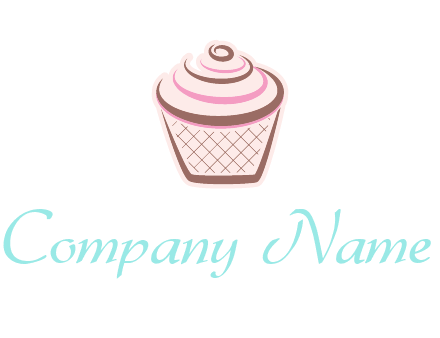 cupcake with swirl cream logo icon