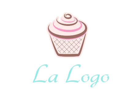 cupcake with swirl cream logo icon