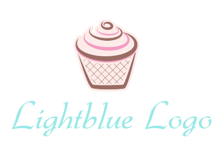 cupcake with swirl cream logo icon