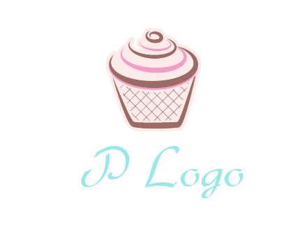 cupcake with swirl cream logo icon