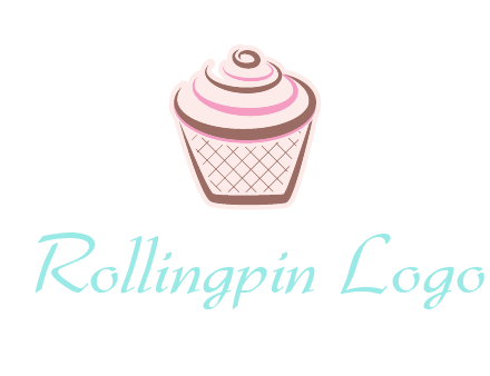 cupcake with swirl cream logo icon